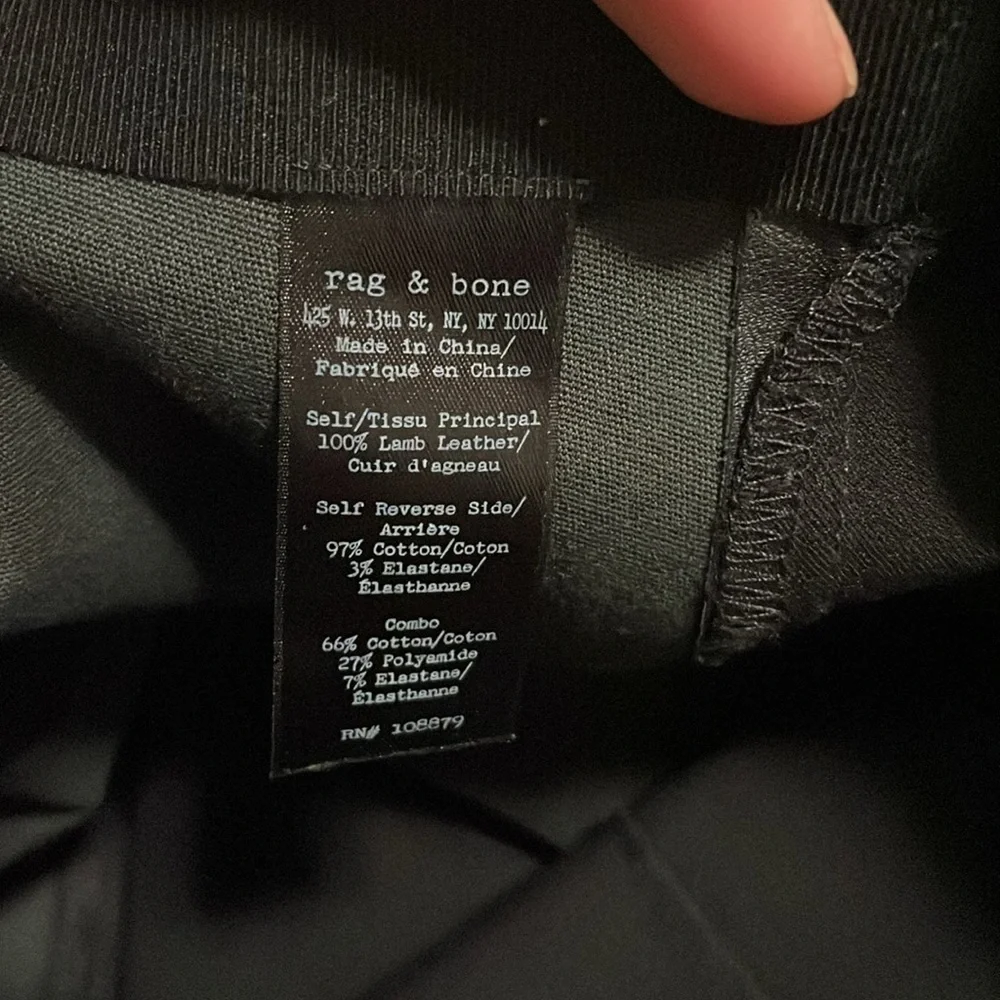 Rag and Bone Front Lamb Leather Pull On Pants - Picture 7 of 7